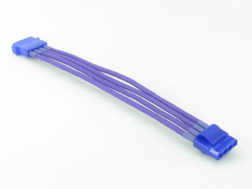modsmart-Kobra-SS-Cables-4pin-EZ-Pinch-Molex-Extension-UV-Purple-8-Inch-0