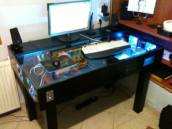 Gaming pc store on table