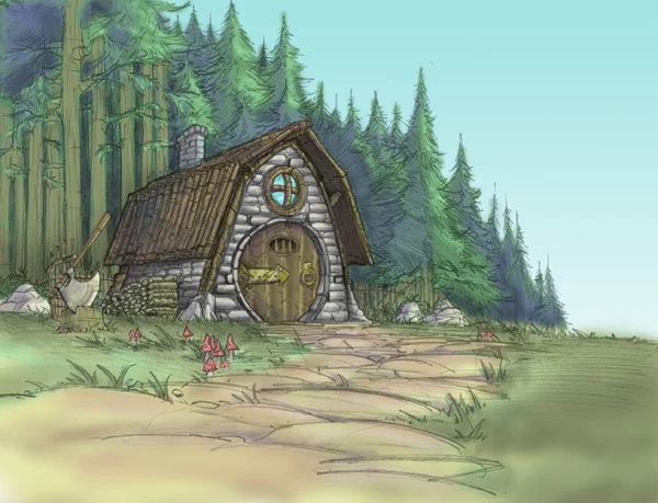 Nintendo's concept art of Hagrid's House