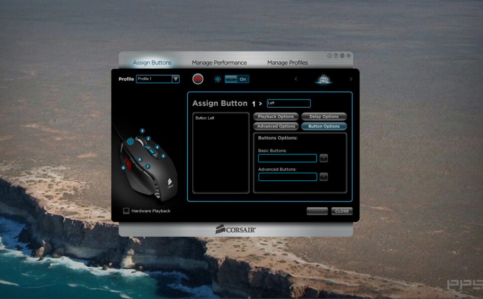 corsair m65 software screenshot
