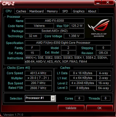 4.0Ghz 8350 CPU-Z