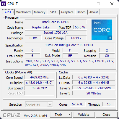 Intel Core i5 13400F review